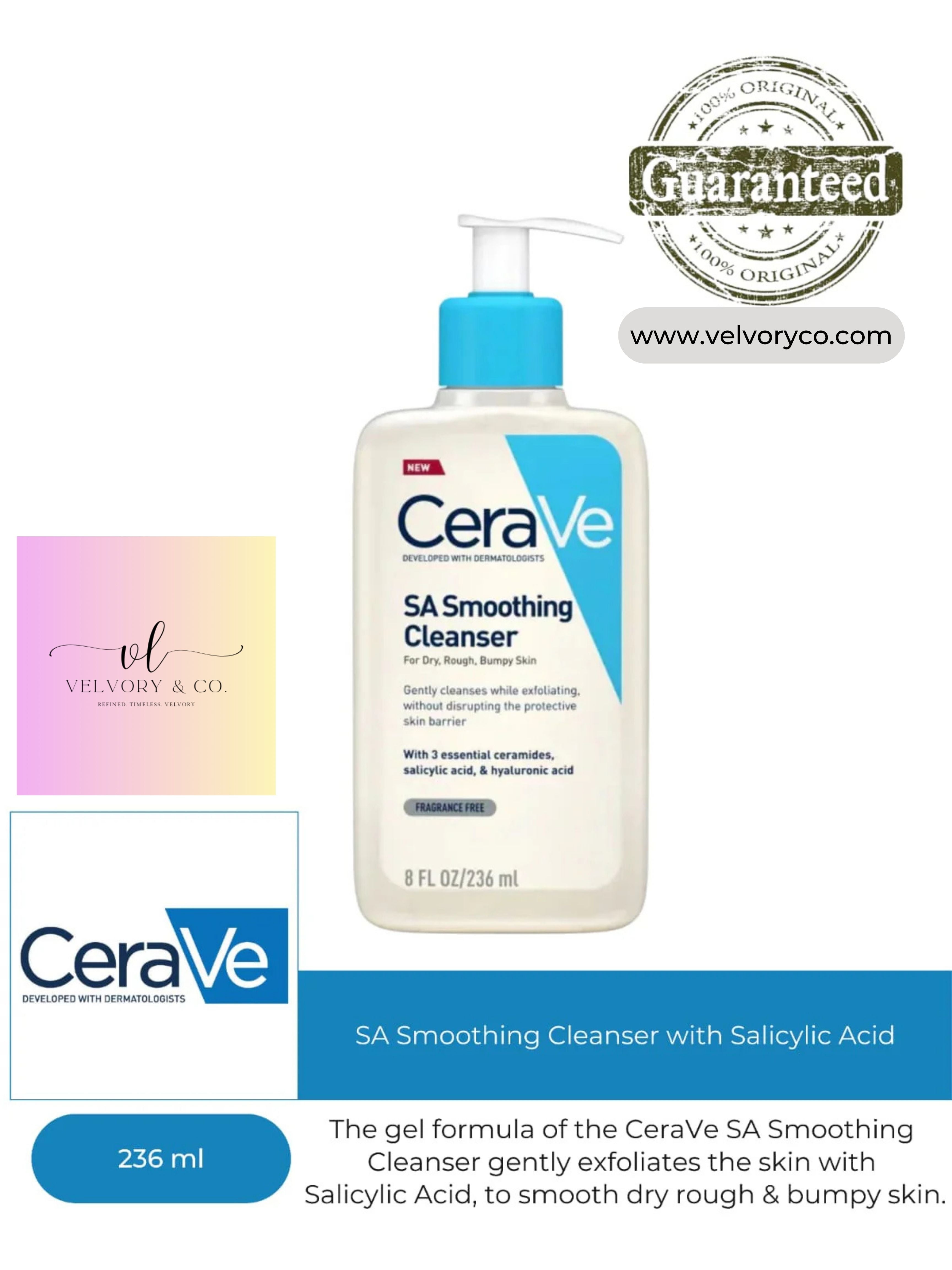 CeraVe- SA Smoothing Cleanser with Salicylic Acid, 236ml