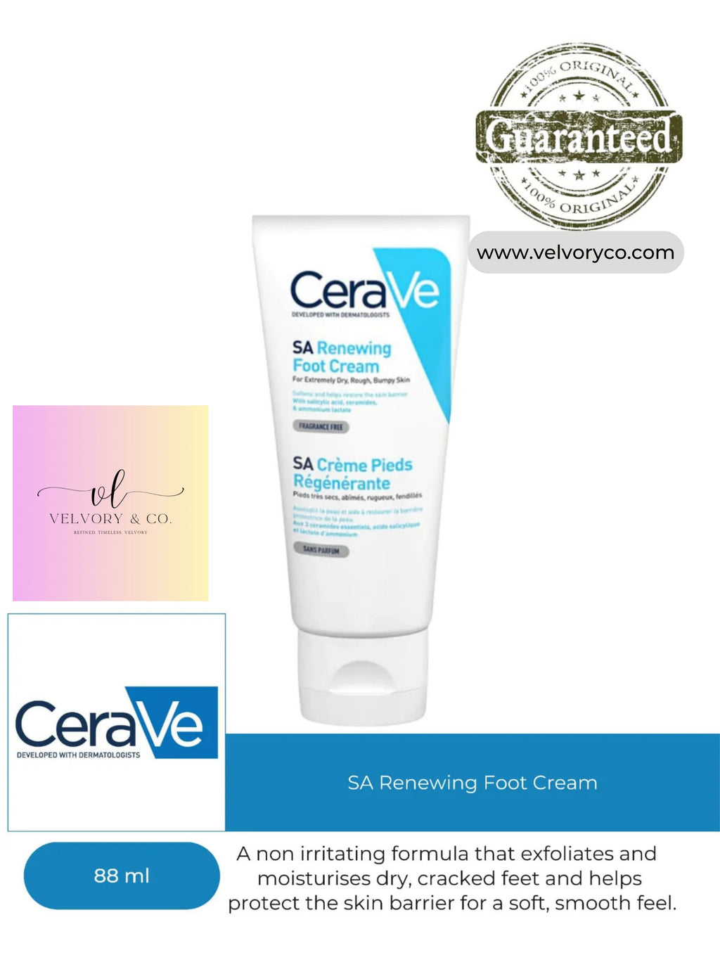 CeraVe- SA Renewing Foot Cream 88ml