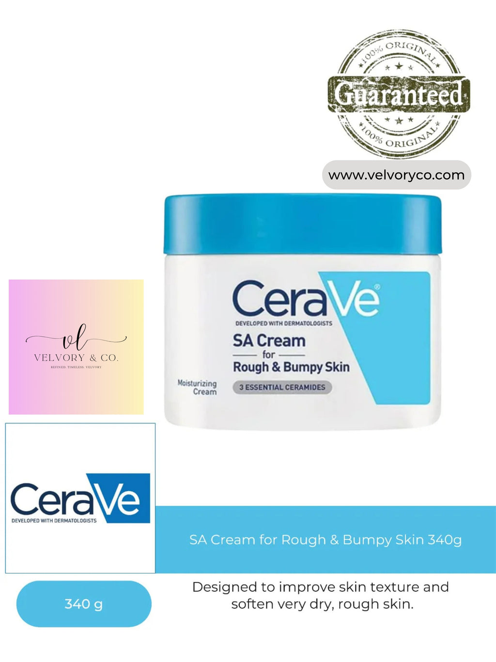 CeraVe- SA Cream for Rough & Bumpy Skin 340g