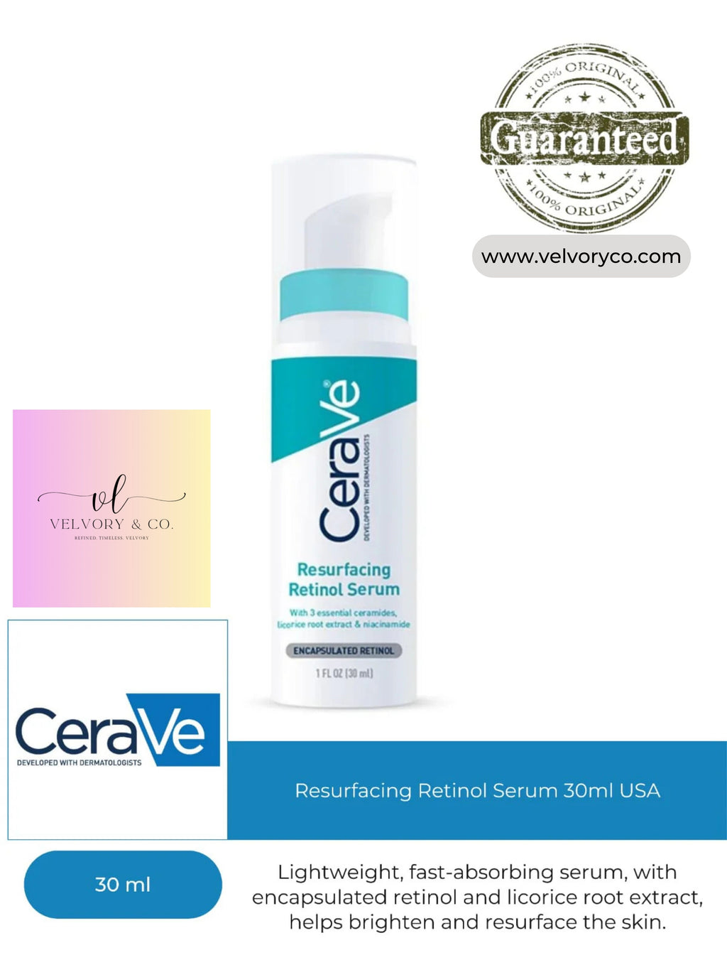 CeraVe Resurfacing Retinol Serum 30ml USA