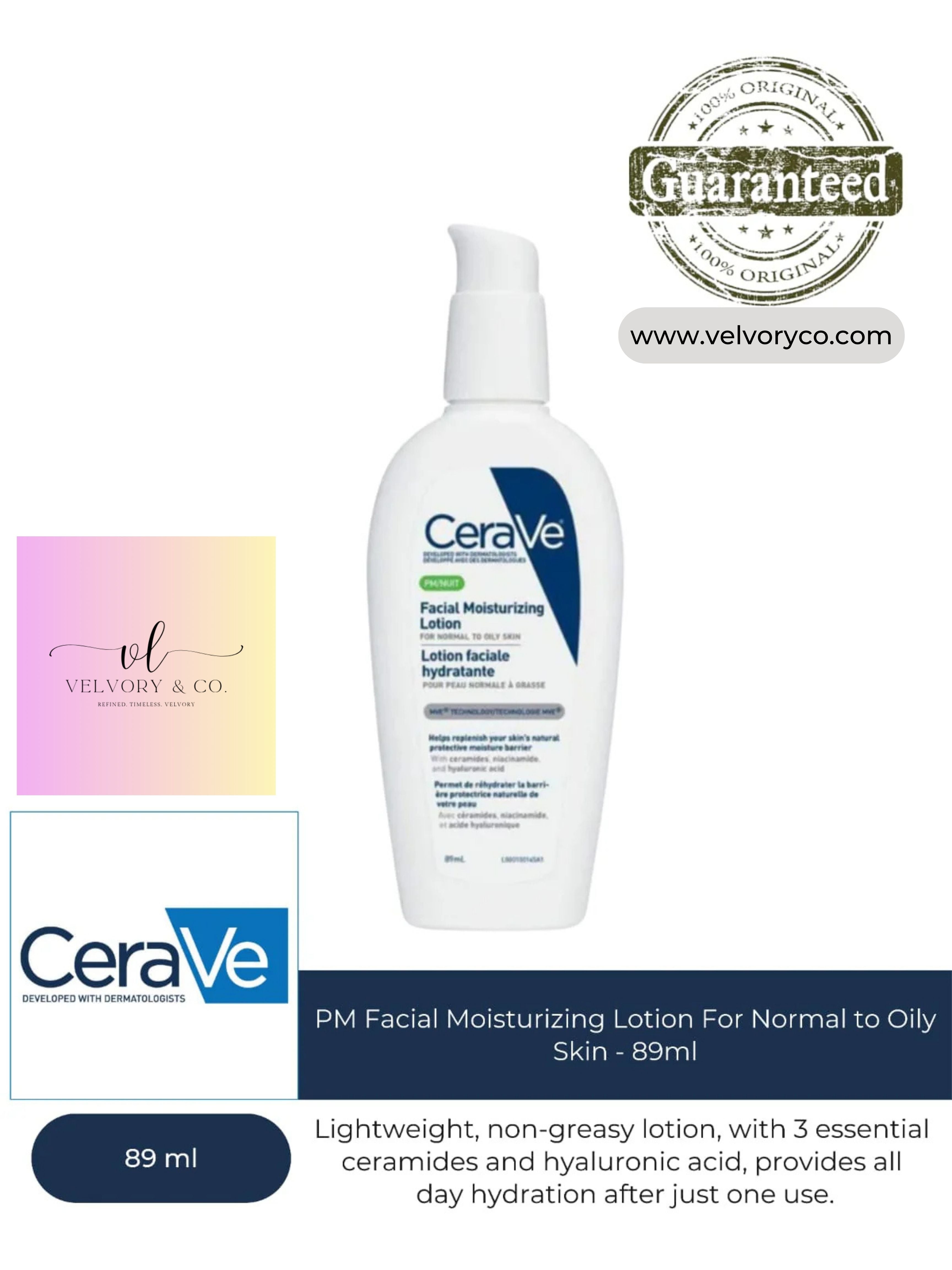 CeraVe PM Facial Moisturizing Lotion For Normal to Oily Skin - 89ml