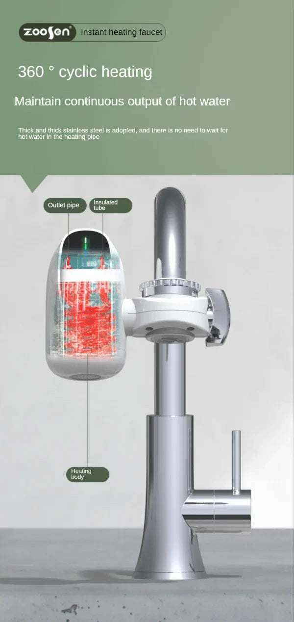 220v Easy Installation Electric Faucet Instant Heating Kitchen Basin Hot And Cold Dual-use Anti-dry Burning (leakage Protection)