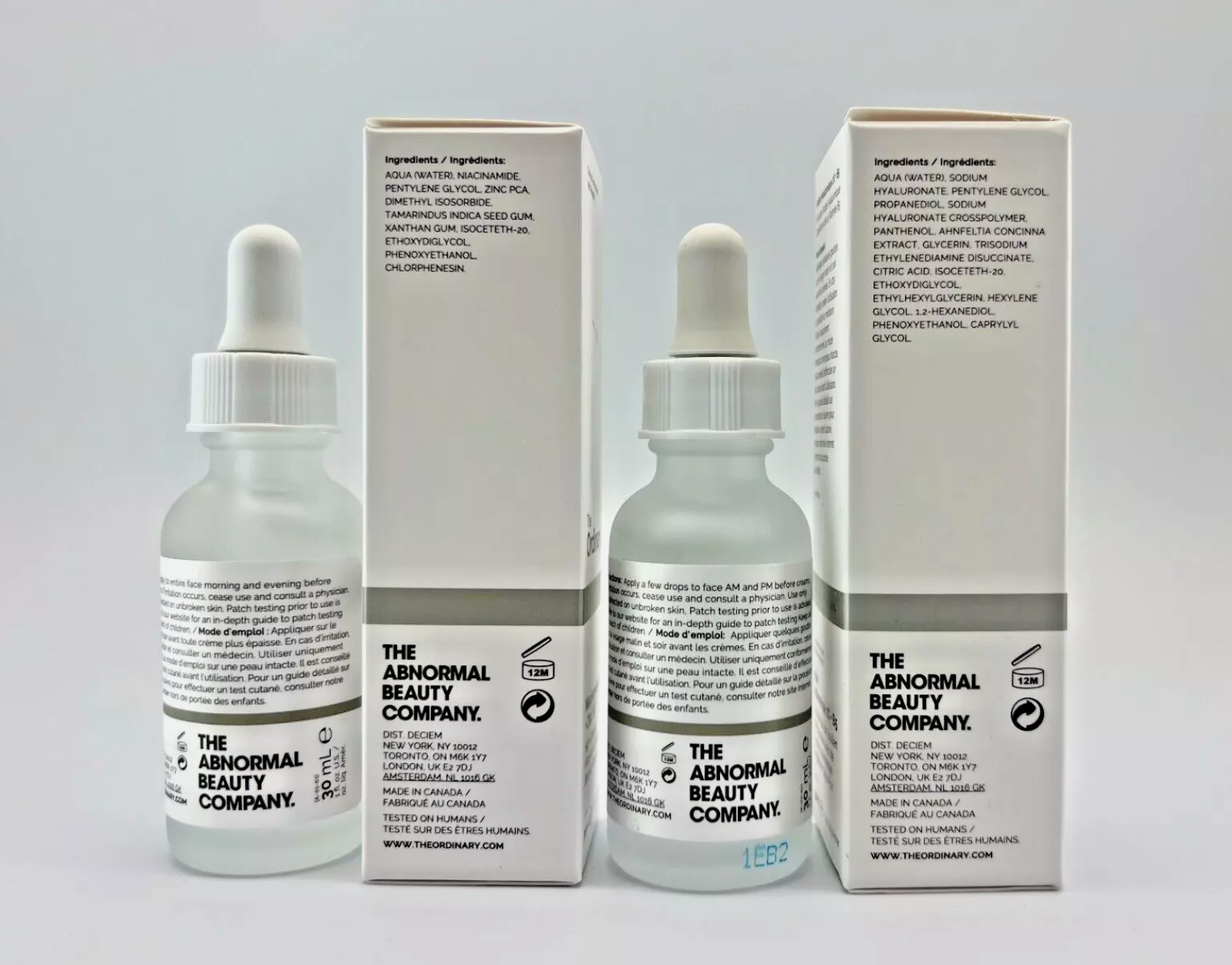 The Ordinary Hyaluronic Acid 2% + B5 and Niacinamide 10%+Zinc 1% (Set Of 2 Serums)