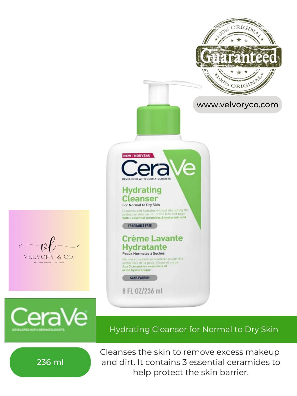 CeraVe- Hydrating Cleanser for Normal to Dry skin, 236ml