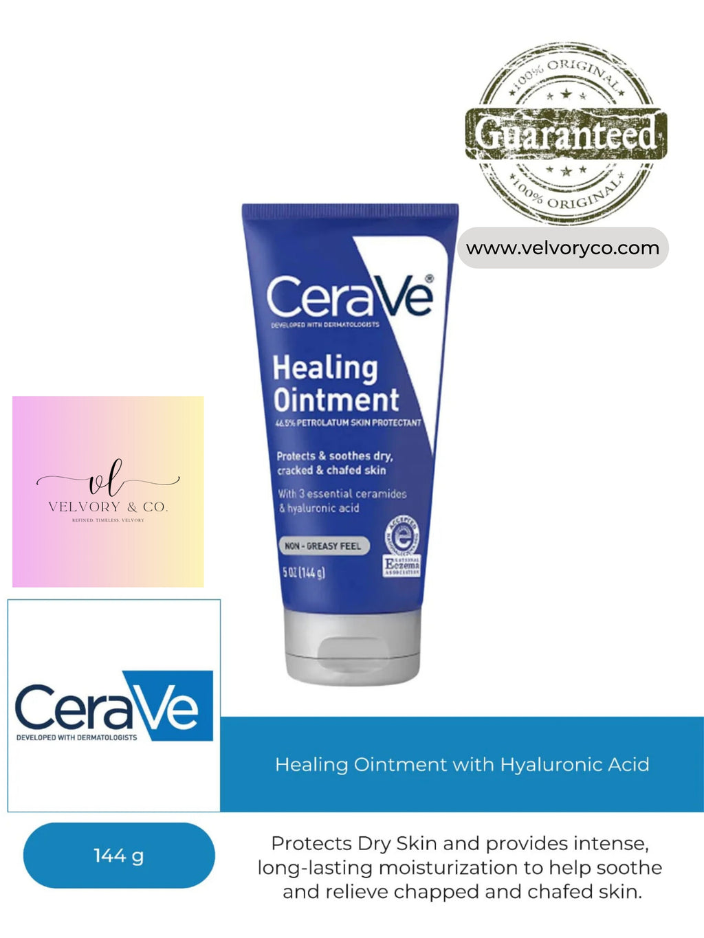 CeraVe- Healing Ointment with Hyaluronic Acid, 144g