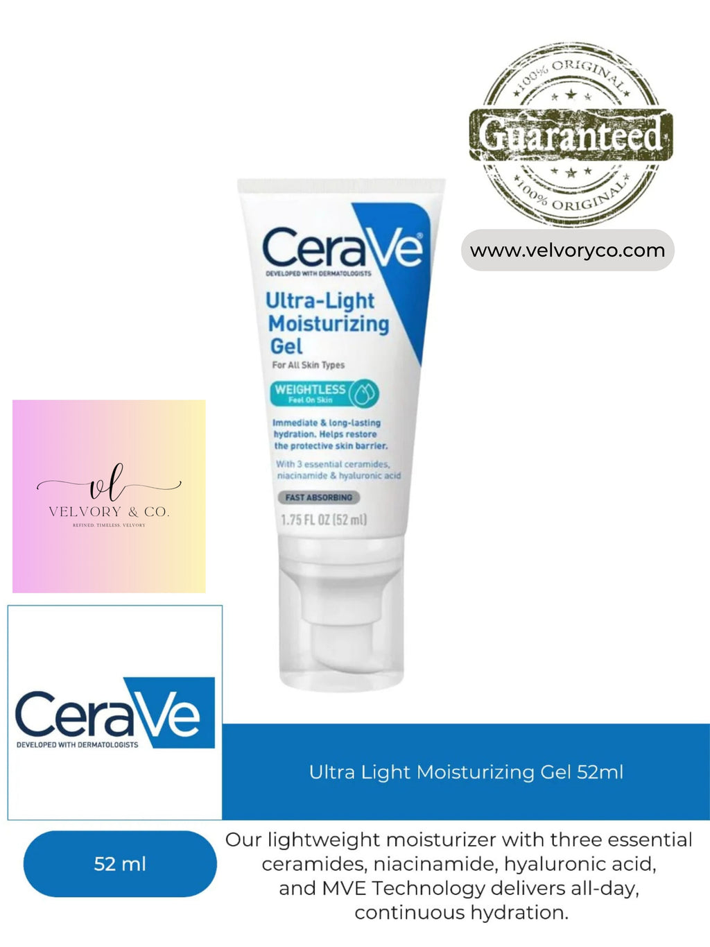 CeraVe Ultra Light Moisturizing Gel 52ml