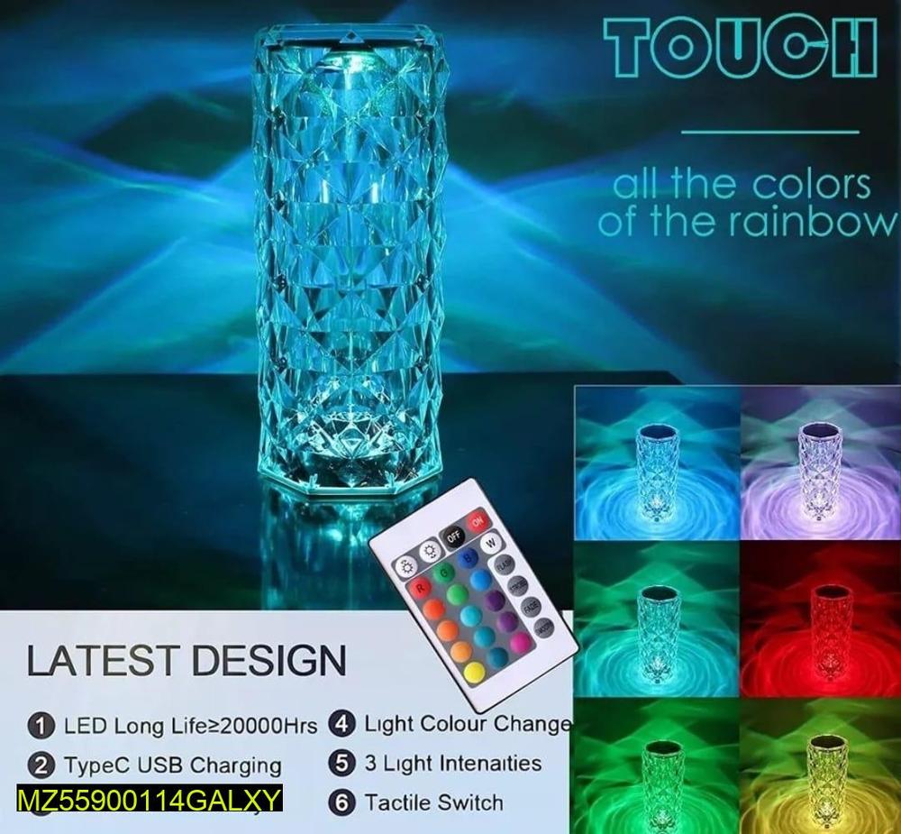 3D Crystal Touch Control Rechargeable Diamond Table Lamp
