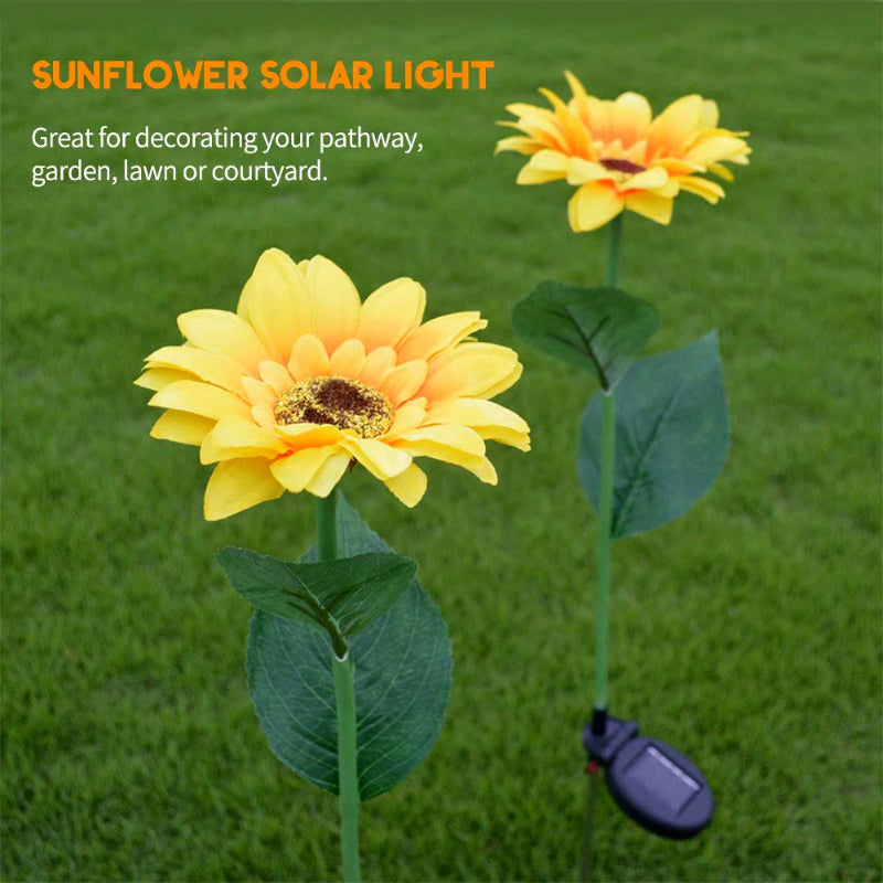 Solar Sunflower Waterproof Decorative Lights For Outdoor Garden And Lawn (Pack Of 2)