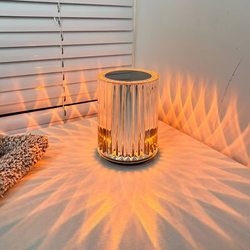 Portable USB Rechargeable 16 Colors RGB Lighting Crystal Touch Control Table Lamp (With Remote Control)
