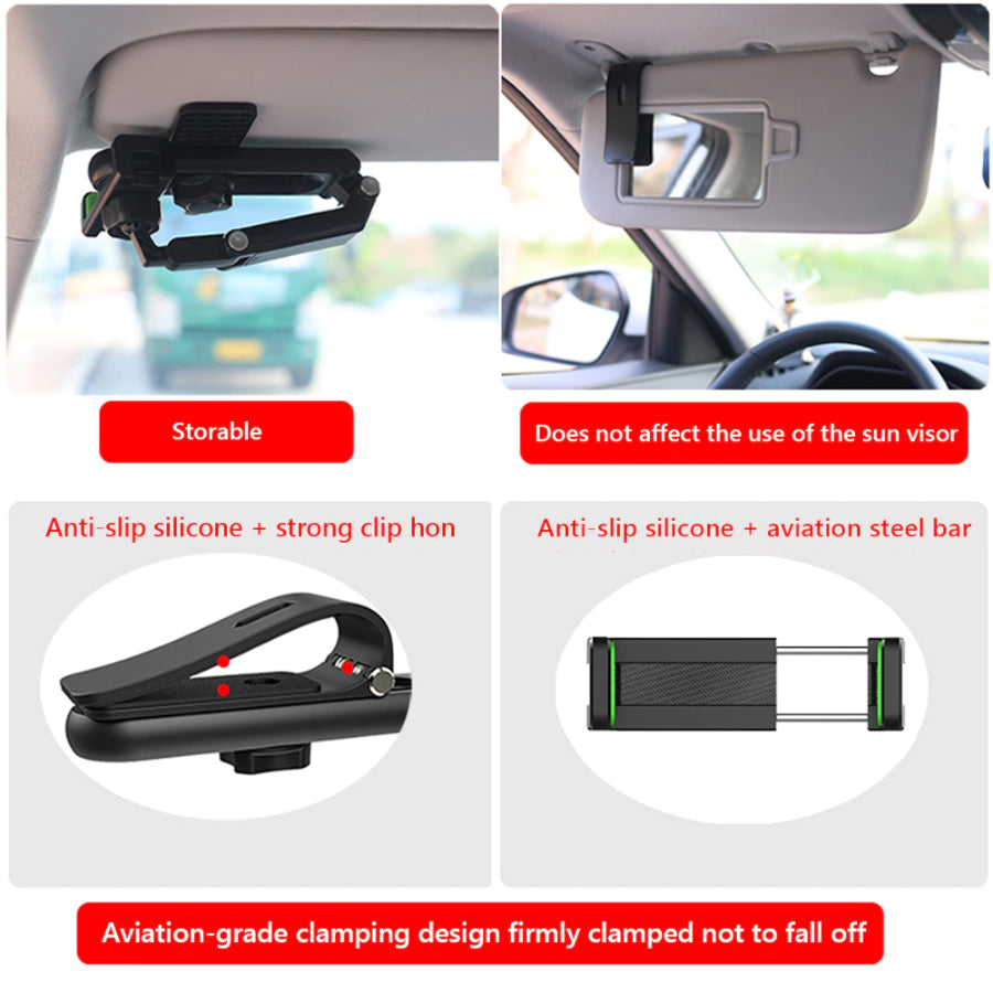 Universal Sun Visor Support 360° Car Cell Phone Holder