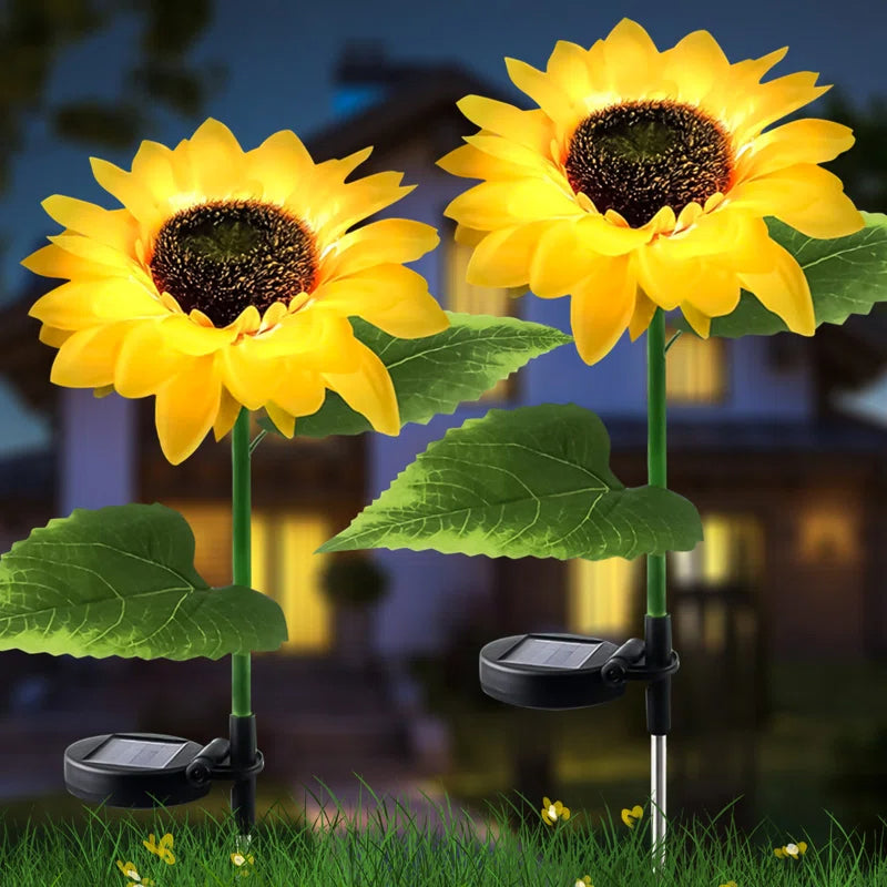 Solar Sunflower Waterproof Decorative Lights For Outdoor Garden And Lawn (Pack Of 2)