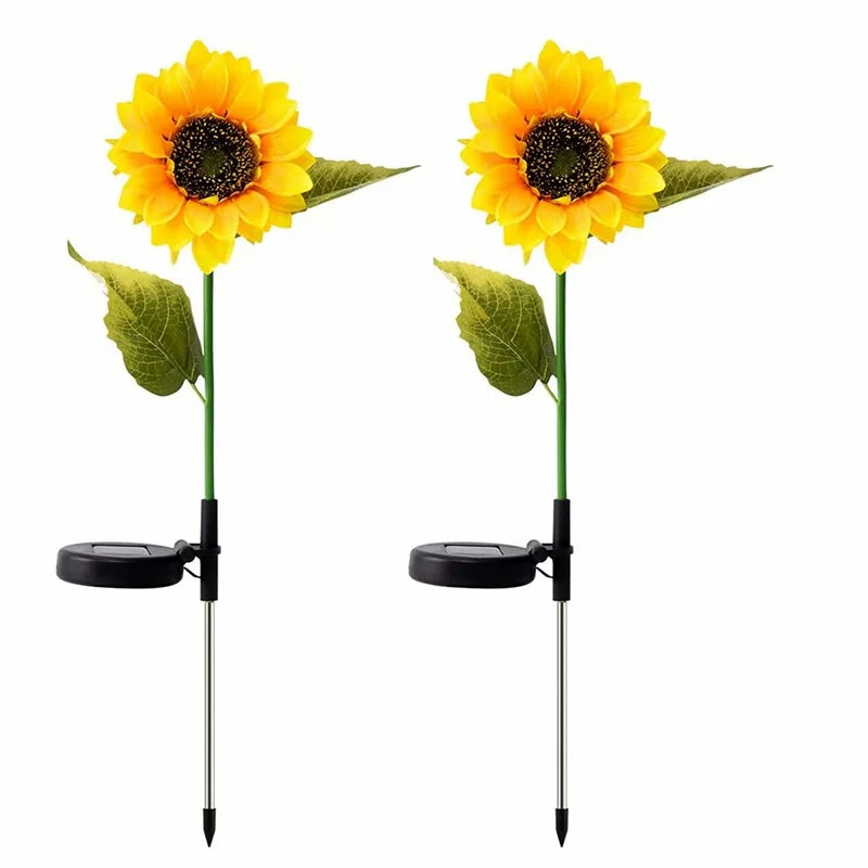 Solar Sunflower Waterproof Decorative Lights For Outdoor Garden And Lawn (Pack Of 2)