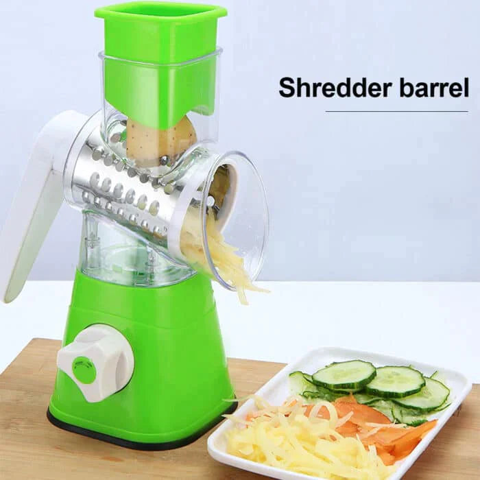 3 in 1 Rotary Vegetables Mandoline/Cutter - Manual Tabletop Drum Cutter