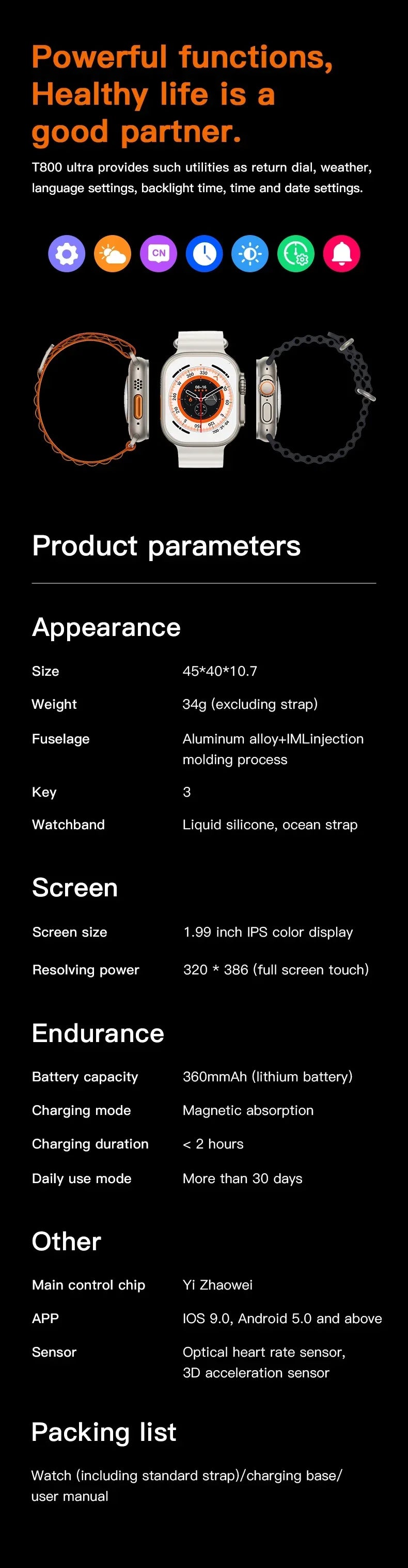 T800 Ultra Smartwatch Series 8