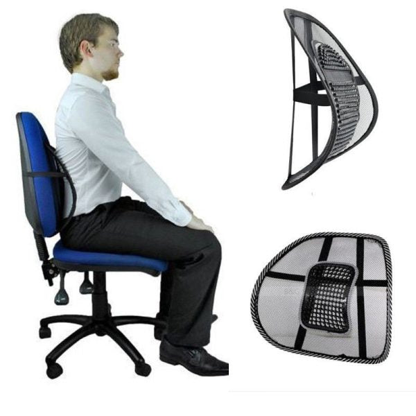 Back Rest With Lumbar Support Mesh Cushion Pad For Car Seat, Home, Office Chair