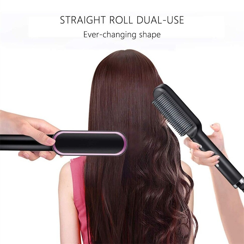 2 In 1 Straightening Brush With 3 Heat Levels Comb