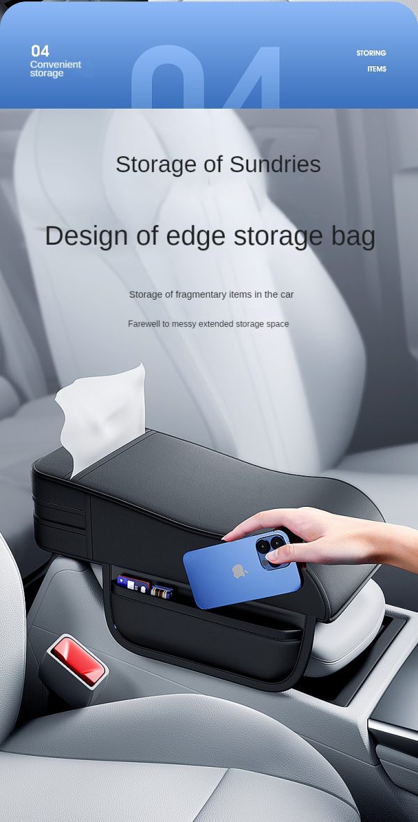 High Quality Car Armrest Support Leather With Tissue Holder (Universal Size)