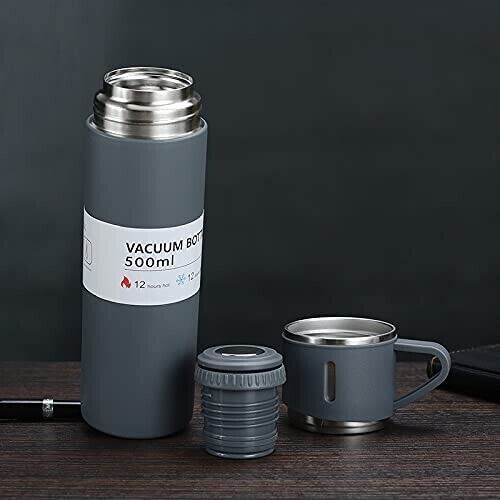 Vacuum Flask Gift Set With 3 Stainless Steel Cups Combo – 500ml – Keeps Hot/cold (random Color)