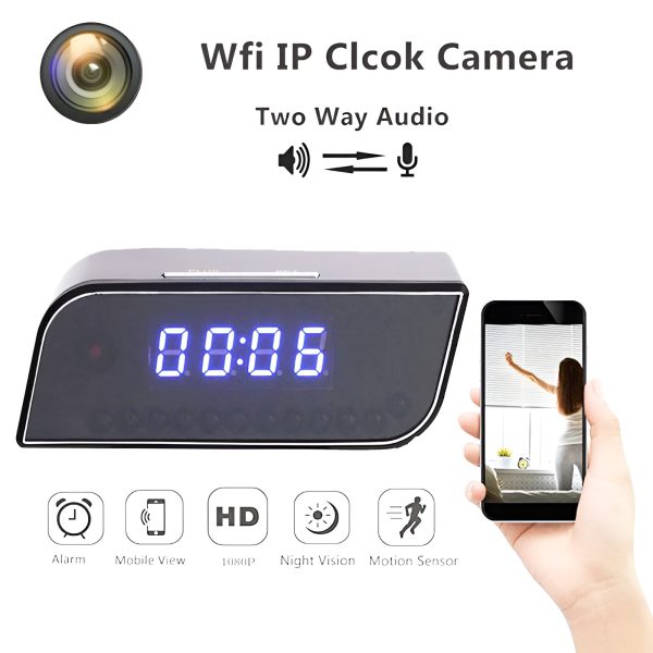 Hidden Digital Clock Camera Video Recorder |  T3 Wifi Table Clock Hd 1080p (High Quality)