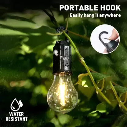 LED Waterproof Tent Light Type-C USB Rechargeable With Hook (Break Resistant Material)