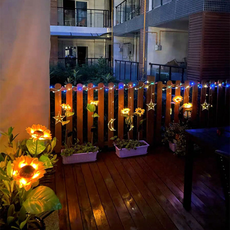 Solar Sunflower Waterproof Decorative Lights For Outdoor Garden And Lawn (Pack Of 2)