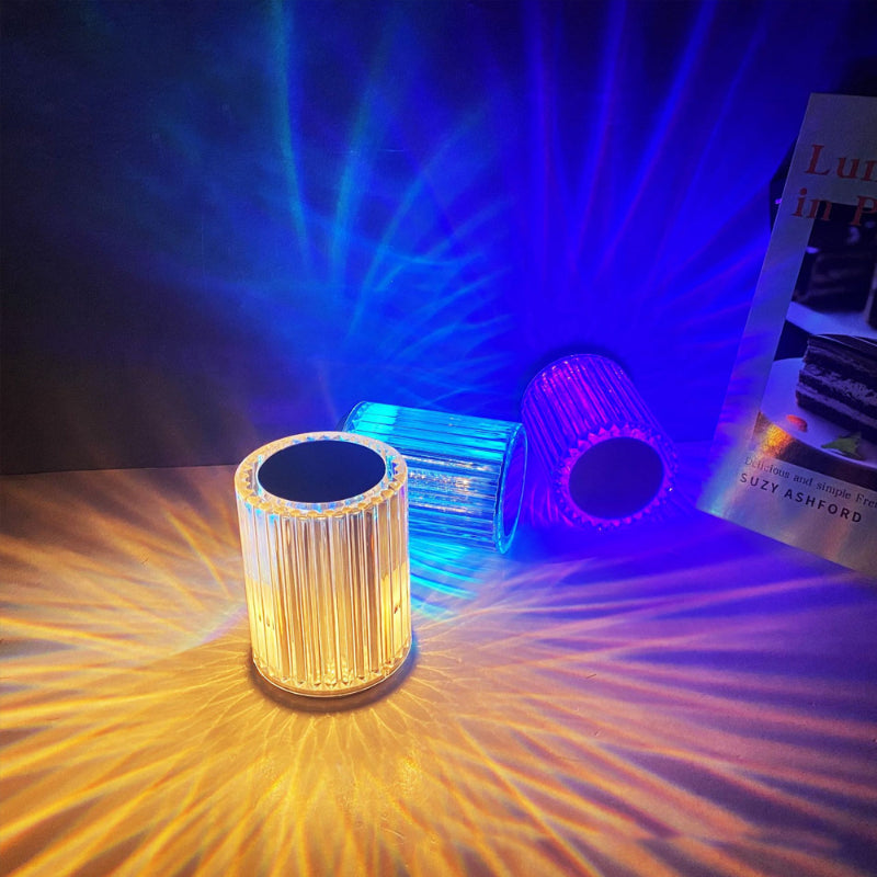 Portable USB Rechargeable 16 Colors RGB Lighting Crystal Touch Control Table Lamp (With Remote Control)