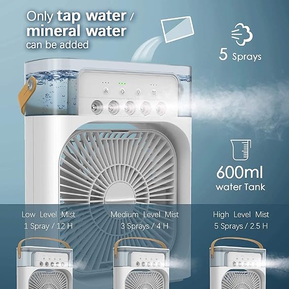 Portable Air Conditioner Humidifier Strong Wind Mini Air Cooling Fan Multifunction Usb  | Protable Fan | Portable Air Cooler (random Color)