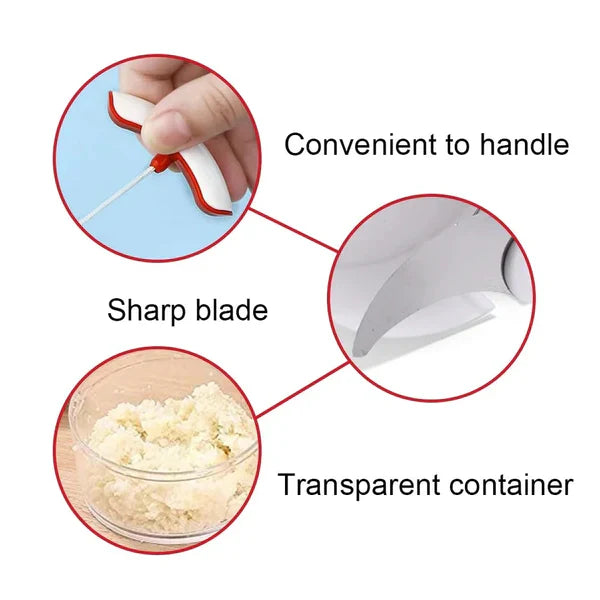 Multi Functional Grinding Food Chopper | Mini Manual Garlic Chopper (With Magnetic Blade)