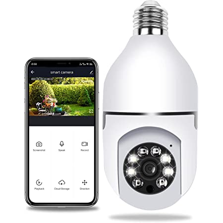 Bulb Camera 1080p Wifi 360 Degree Panoramic Night Vision Two-way Audio Motion Detection
