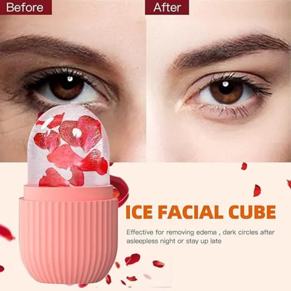 Silicone Cube Face Facial Ice Roller | Massage Face Roller | Frozen Facial Reusable Ice Face Roller Skincare Tool