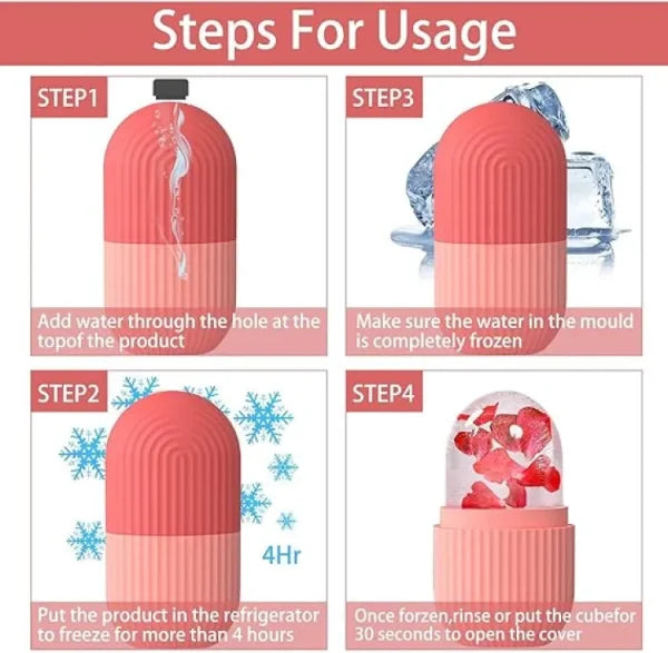 Silicone Cube Face Facial Ice Roller | Massage Face Roller | Frozen Facial Reusable Ice Face Roller Skincare Tool