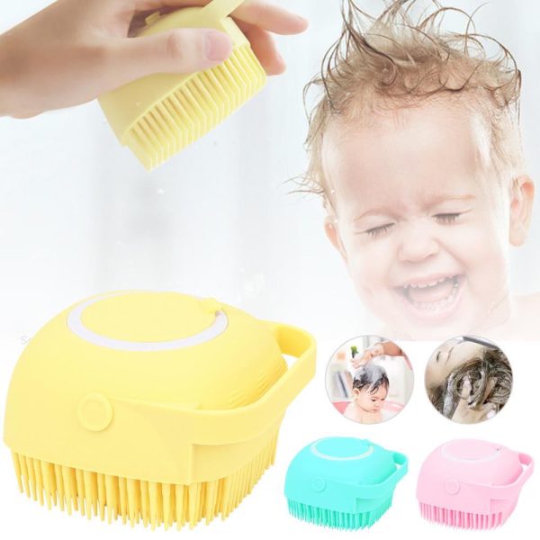 Soft Silicone Baby Showers Cleaning Bath Brushes (Set of 2 Brushes)